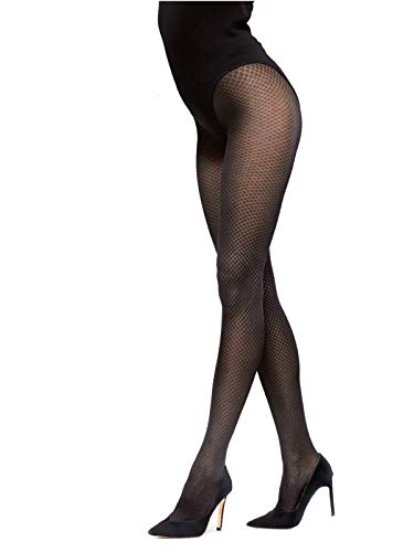 Piotrstrade Blickdichte Damen Strumpfhose mit Karomuster Raute Tartanstrumpfhose mit Zwickel 60 DEN. Schwarz von Piotrstrade