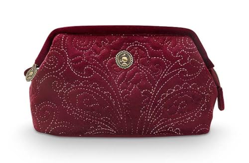 [W2404] Cosmetic Purse Small Velvet Quiltey Days Red 19x12x8.5cm von Pip Studio