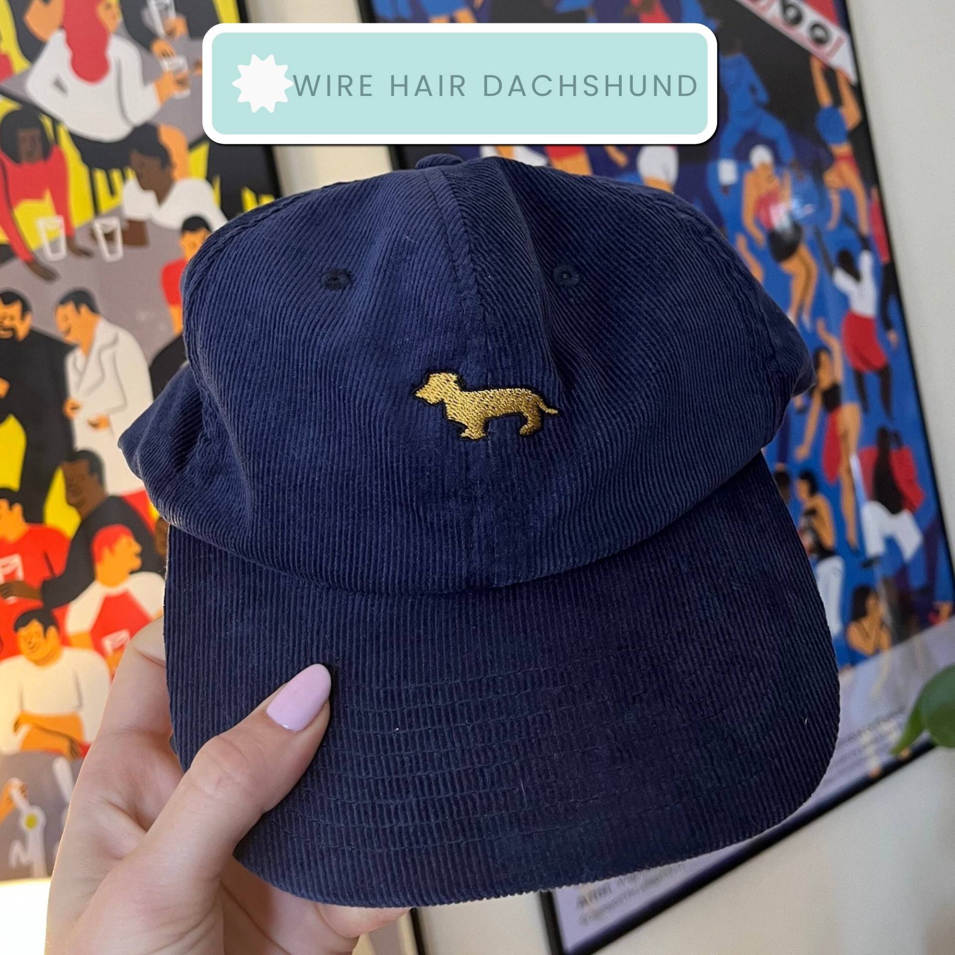 Dackel Cord Mütze, Draht Haar Geschenk, Hut von PipAndCoLondon