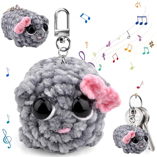 Pipihome Sad Hamster, Hamster Kuscheltier Mit Violine Sound, Sprechender Hamster Meme, Hamsti Schlüsselanhänger, Handgestrickte Lustige Mutmacher Geschenk Für Freunde Partner von Pipihome