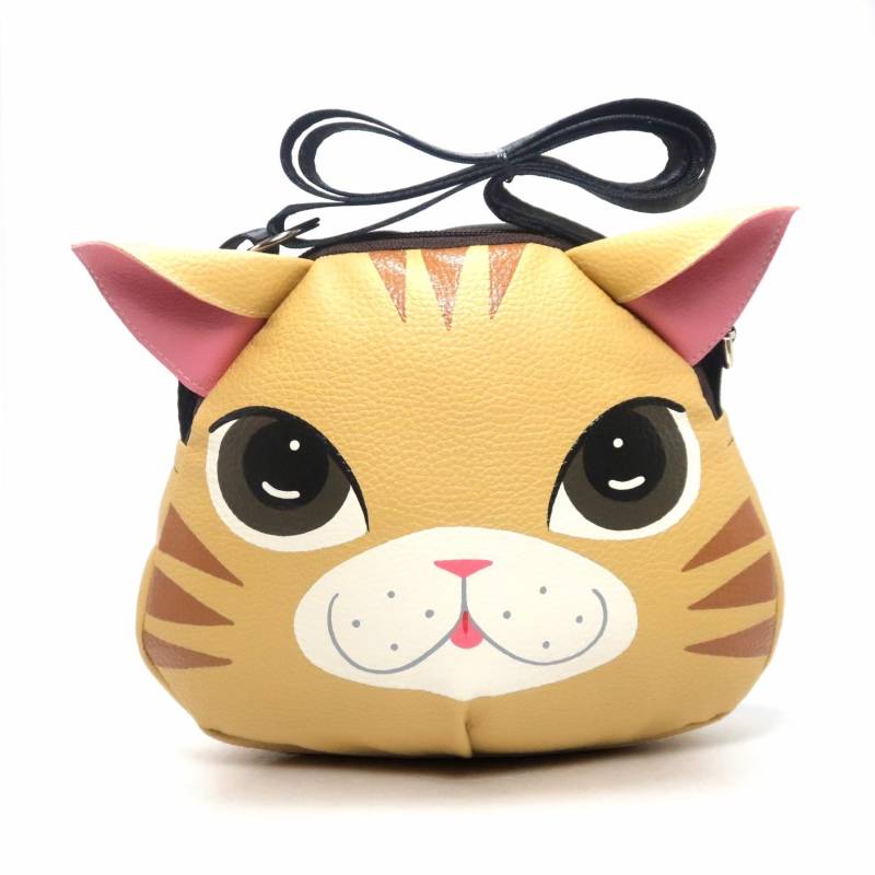 Orange Katzen-Umhängetasche, Handbemalte Tasche, Diese Kompakte Schultertasche Aus Kunstleder Zum Tragen Von Handys Und Anderen Wichtigen Dingen von Pipobypimprapa