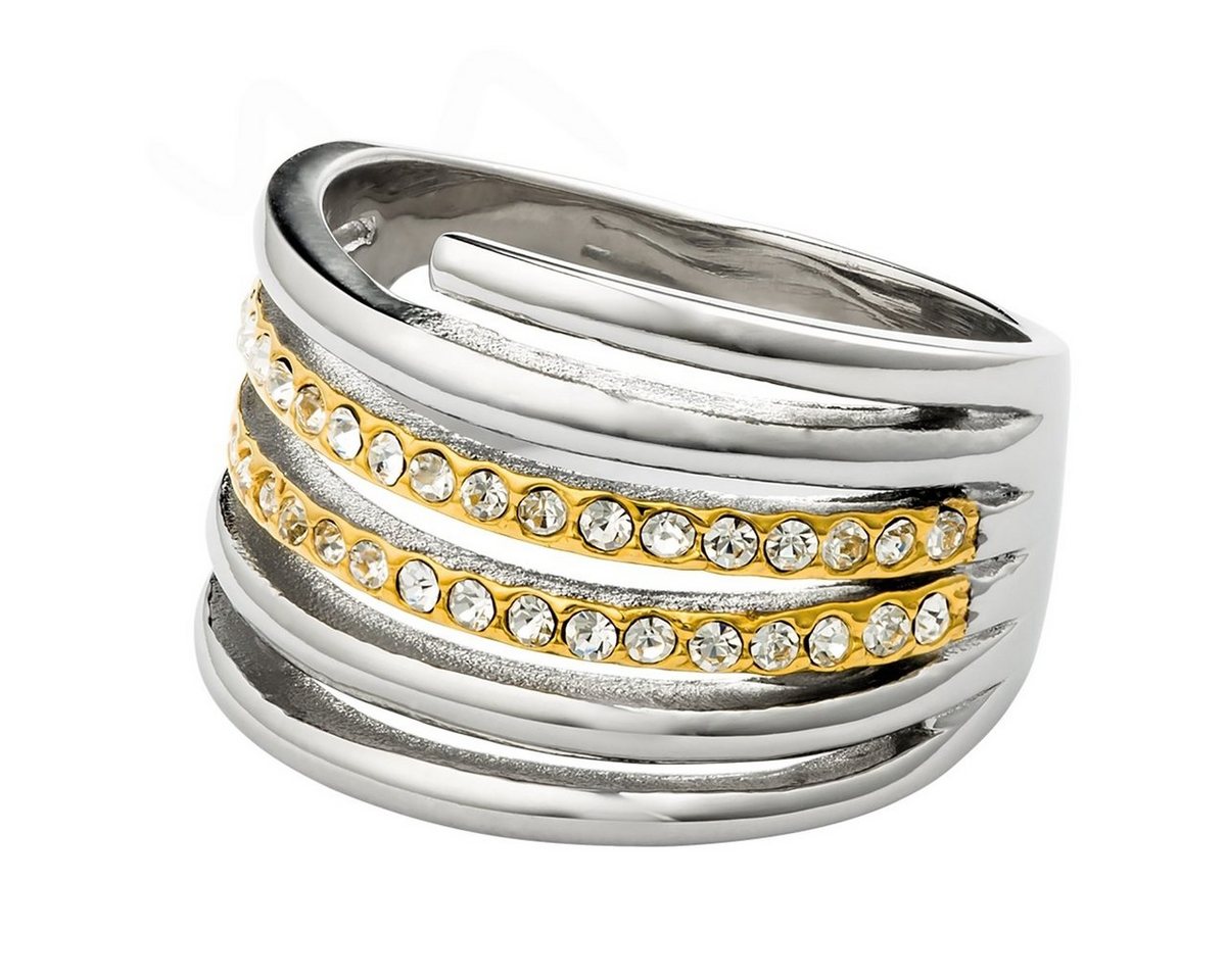 Pippa & Jean Fingerring silber/gelbgold, mit Glaskristalle von Pippa & Jean