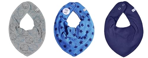 Pippi Baby Halstücher ♡ 3er Pack Dreieckstücher ♡ (Grey Elephants) von Pippi made with love