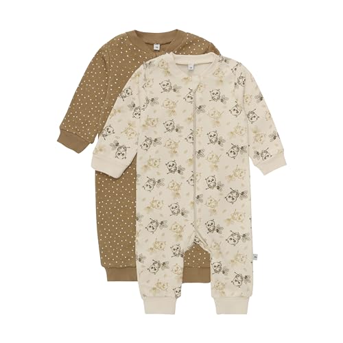 PIPPI Unisex Baby Nightsuit -Zipper (2-Pack) Pajamas, Mehrfarbig, 56 EU von Pippi made with love