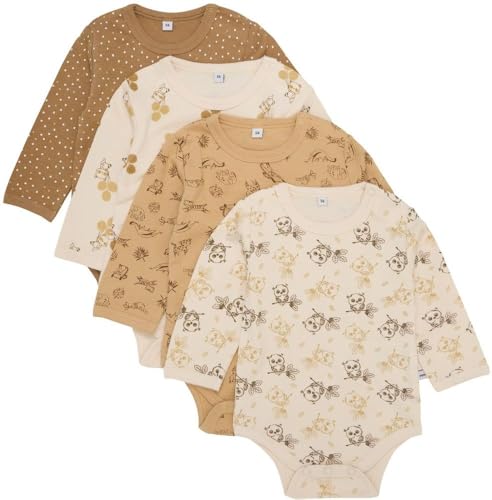 PIPPI Unisex Baby Body LS AO-printed (4-pack) Formender Body, TRUE, 80 von Pippi made with love