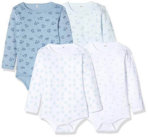 PIPPI Unisex Baby Body LS AO-printed (4-pack) Formender Body, Blue, 92 von Pippi made with love