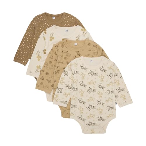 PIPPI Unisex Baby Body LS AO-printed (4-pack) Formender Body, TRUE, 104 von Pippi made with love