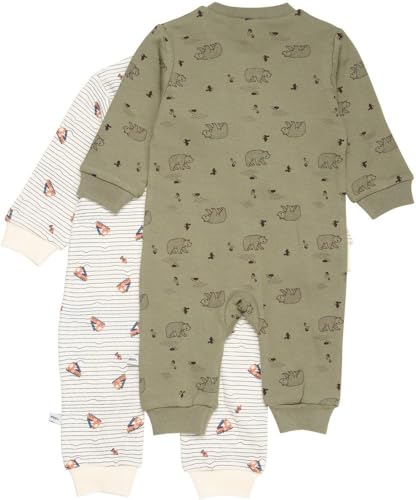 PIPPI Unisex Baby Nightsuit-Zipper (2-Pack) Pajama Set, Deep Lichen Green, 50 von Pippi made with love
