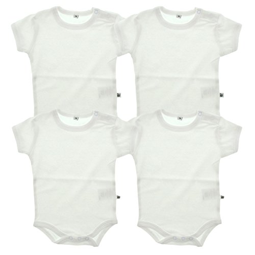 Pippi 4er Pack Baby Unisex Body, Kurzarm, Alter 12-18 Monate, Größe: 86, Farbe: Weiß, 3820 von Pippi