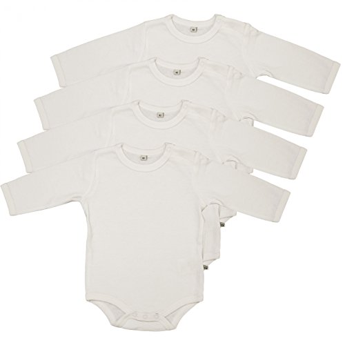 Pippi 4er Pack Baby Unisex Body, Langarm, Alter 0-1 Monate, Größe: 50, Farbe: Weiß, 3819 von Pippi