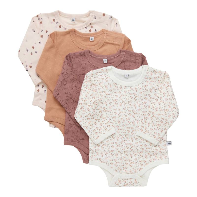 Pippi 4er-Pack Bodys langarm Blumen Tiere von Pippi