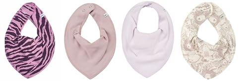 Pippi 4er Set Baby Halstücher Mix (*rose Zootiere) von Pippi made with love