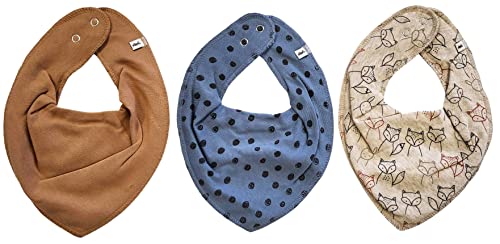 Pippi Baby Halstücher ♡ 3er Pack Dreieckstücher ♡ (Blue Fox) von Pippi made with love