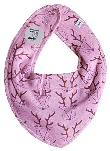 Pippi Babywear Halstuch Dreickstuch Zahnungslätzchen mit Motiv (Hirsche rosa) von Pippi