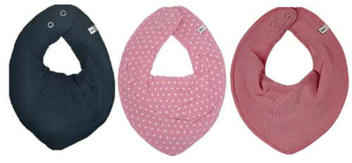 Pippi Halstuch 3er Pack Baby Dreieckstücher Halstücher (Dots Rosa Blau) von Pippi