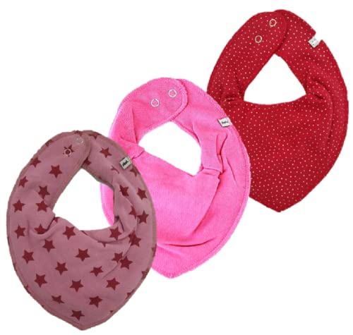 Pippi Halstuch 3er Set Baby Halstücher Dreieckstücher Sterne (Rosa Stars) von Pippi