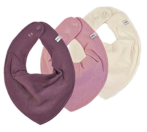 pippi Halstuch 3er Set Baby Halstücher Dreieckstücher (Pflaume-Altrosa-Creme) von Pippi