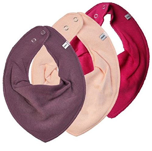 pippi Halstuch 3er Set Baby Halstücher Dreieckstücher (Pflaume-lachs-Dunkelpink) von Pippi