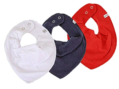 Pippi Halstuch 3er Set Baby Halstücher Dreieckstücher (weiß-Navy-rot) von Pippi