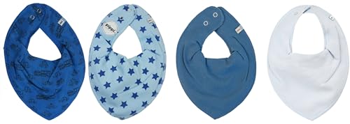 Pippi Halstuch 4er Set Baby Halstücher Dreieckstücher für Mädchen + Jungen (*BlueStar + Taxi) von Pippi