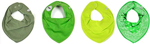 Pippi Halstuch 4er Set Baby Halstücher Dreieckstücher für Mädchen + Jungen (All Green) von Pippi