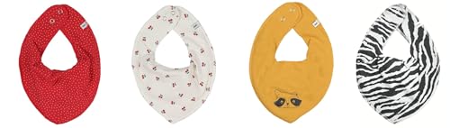 Pippi Halstuch 4er Set Baby Halstücher Dreieckstücher für Mädchen + Jungen (Alles Rot) von Pippi