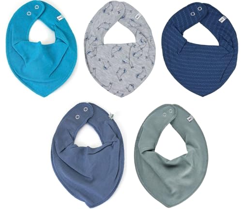 Pippi Halstuch 5er Pack Baby Dreieckstücher Halstücher SPARPACK (All Cool Waters) von Pippi made with love