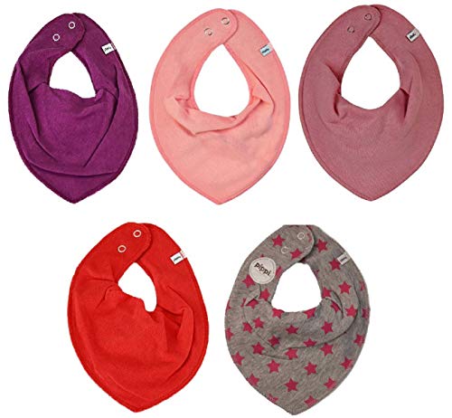 Pippi Halstuch 5er Pack Baby Dreieckstücher Halstücher SPARPACK (All Red Stars) von Pippi made with love