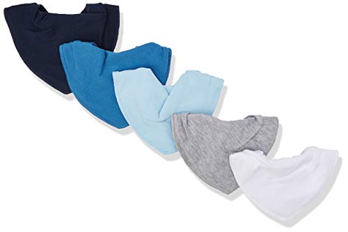 Pippi Baby - Jungen Pippi Halstücher 5er Pack Baby Lätzchen Dreieckstücher Halstuch, Blau (Light Dusty Blue 710), Einheitsgröße EU von PIPPI