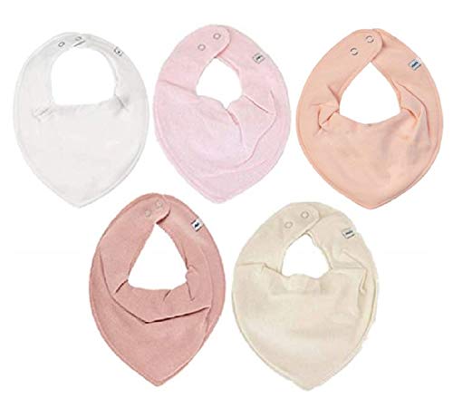 Pippi Halstuch 5er Pack Baby Dreieckstücher Halstücher SPARPACK (Girls Rose Dots) von Pippi made with love