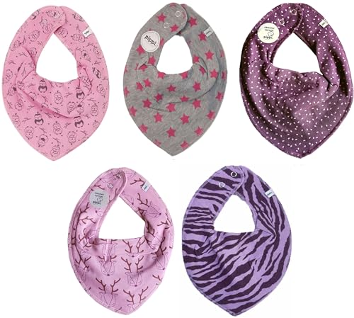 Pippi Halstuch 5er Pack Baby Dreieckstücher Halstücher SPARPACK (Girls Zebra) von Pippi made with love