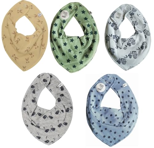 Pippi Halstuch 5er Pack Baby Halstücher SPARPACK Dreieckstücher (*Hasen-Mix) von Pippi made with love