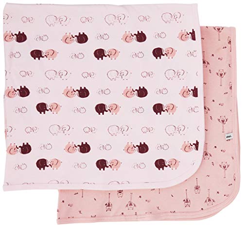 PIPPI Unisex Baby 2er Pack Decke für Wickeln, Spielen und Schutz geeignet Badebekleidungsset, Mehrfarbig (Silver Rosa 501), (Herstellergröße:70X70) von Pippi