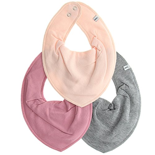 Pippi Unisex Baby 3er Pack Lätzchen Dreieckstücher Halstuch, Rosa (Rose 510) von Pippi