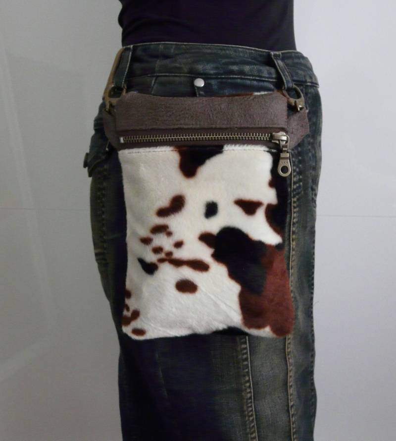 Gürteltasche, Festivaltasche, Bauchtasche, Kuh-Print-Tasche, Doppel-Gürteltasche, Reisetasche, Freihandtasche, Umhängetasche von PippiesDesign
