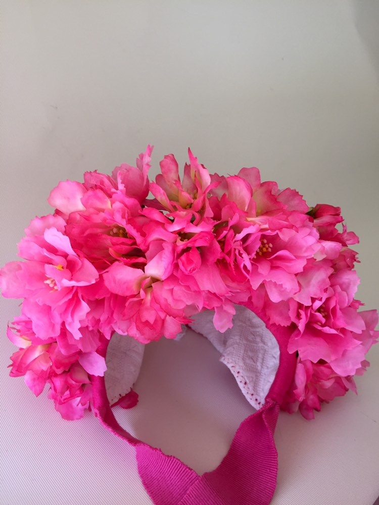 Rosa Blüten Neu Born Floral Bonnet. #rts Rosa Blüten Neu Born Floral Bonnet. #rts von PipsPhotographyProps