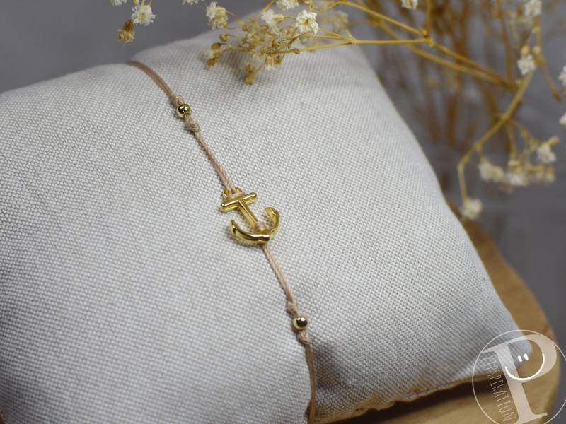 Armband Anker Maritim Freundschaftsarmband Personalisierbar Geschenk Schmuck Perlenarmband Gold Reise Maritimer Anhänger Charm von Pipspiration