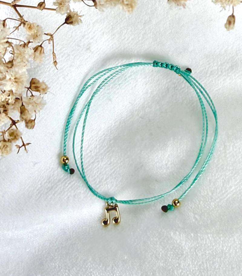 Armband Noten Musik Freundschaftsarmband Personalisierbar Geschenk Schmuck Perlenarmband Silber Gold Geburtstag Music Instrument von Pipspiration