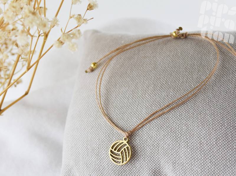 Armband Volleyball Beachvolleyball Freundschaftsarmband Personalisierbar Geschenk Schmuck Perlenarmband Glücksbringer Sport Echt Gold von Pipspiration