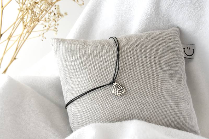 Armband Volleyball Beachvolleyball Freundschaftsarmband Personalisierbar Geschenk Schmuck Perlenarmband Glücksbringer Sport Silber von Pipspiration