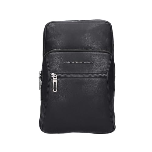 PIQUADRO, Convertible to backpack mono sling bag with RFID SCHWARZ, Schwarz, Modern von Piquadro