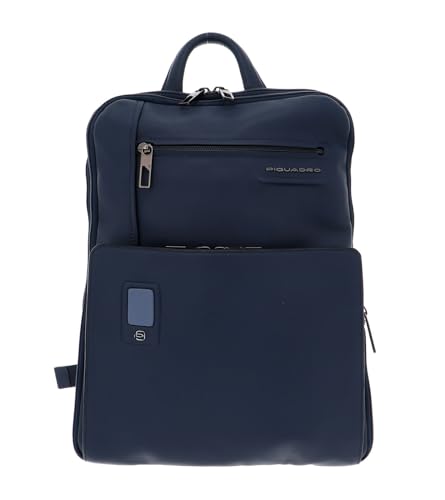 PIQUADRO Akron Herren Lederrucksack, Einheitsgröße, blau, Taglia unica, Akron von Piquadro