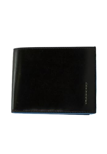 PIQUADRO Geldbörse aus Leder, PU1240B2R schwarz, RFID Protected, 12,5 x 10 cm, 9 Kartenfächer, Schwarz , 12,5 X 10 X 2 Cm, Blue Square von Piquadro