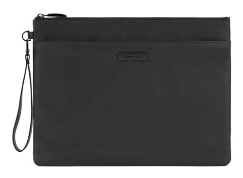 PIQUADRO Modus, Große Handtasche mit Fronttasche mit Reißverschluss, Leder, Unisex, für Erwachsene, Schwarz, Schwarz von Piquadro