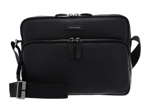 PIQUADRO Modus, Herren Lederschultergurt, 2 Lederfächer, Nero, von Piquadro