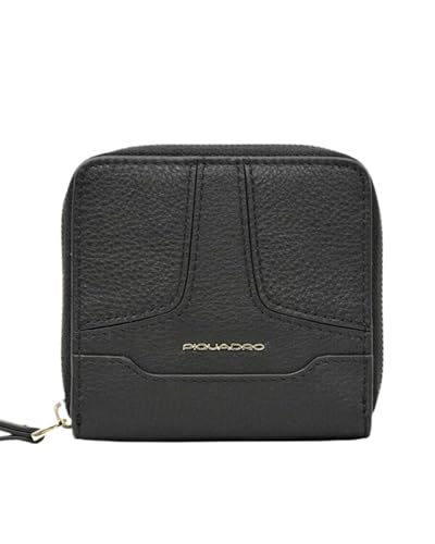 PIQUADRO PD4826S108R Damen Geldbörse 11x12x3 cm zipo Münzfach Kartenhalter schwarz, Schwarz von Piquadro