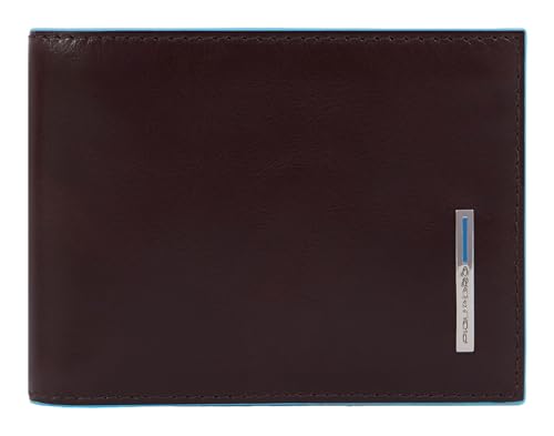 Piquadro Blue Square Men's Wallet with Flip ID Window and RFID Mogano von Piquadro