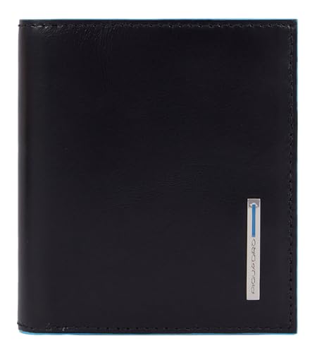 Piquadro Blue Square Vertical Trifold Men's Wallet Black von Piquadro