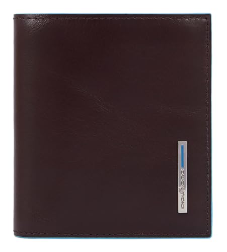 Piquadro Blue Square Vertical Trifold Men's Wallet Mahogany von Piquadro