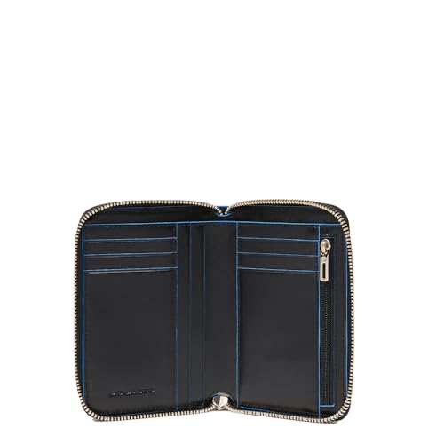 Piquadro Blue Square Zip-Around Wallet RFID Black von Piquadro